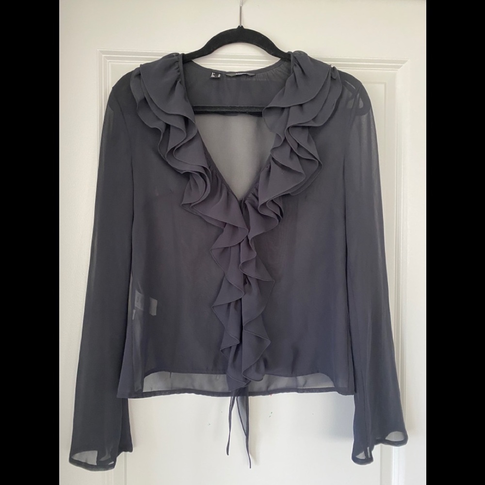 Mango sheer sexy blouse